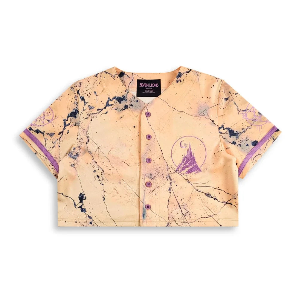 SEVEN LIONS - MARBLE & MYST CROP JERSEY EDM Rave Baseball Jersey size Small